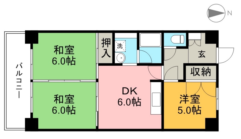 コーポ田中５号館 505号室 間取り