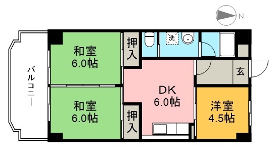 コーポ田中２号館 305号室 間取り