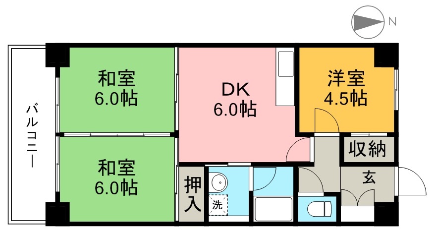 コーポ田中５号館 203号室 間取り