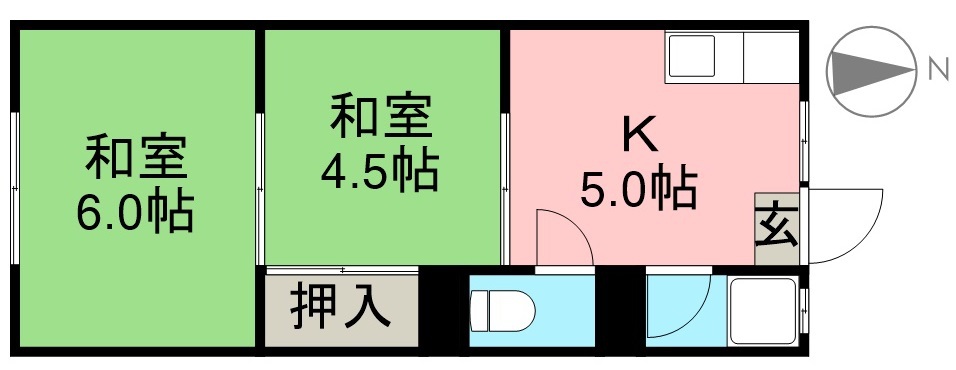 フレンズ桟橋 101号室 間取り