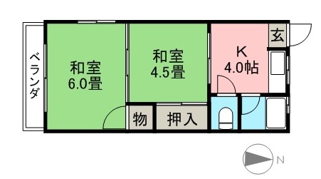 中越コーポ 202号室 間取り