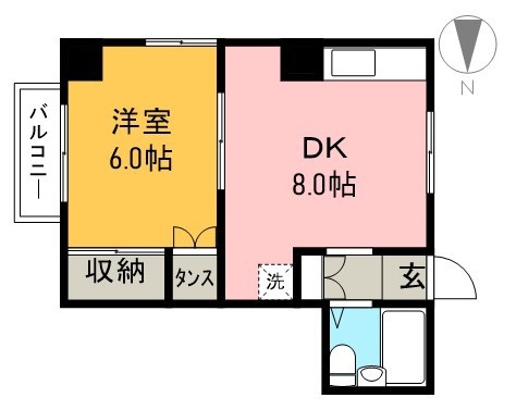 しらさぎマンションⅡ 2C号室 間取り