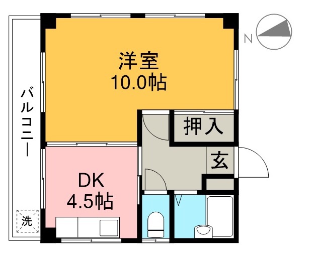 コーポ岬 202号室 間取り