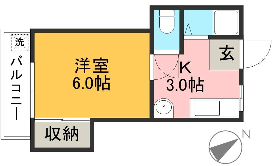 プレステージ仲田 302号室 間取り