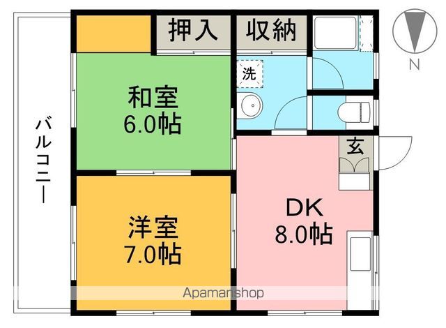 リバーサイドコーポ 402号室 間取り