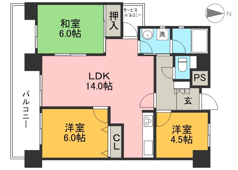 ダイアパレス中宝永町 間取り図