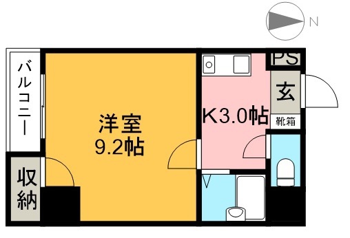 シティガーデン上町 201号室 間取り