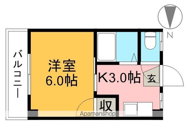 小倉ハイツ 402号室 間取り