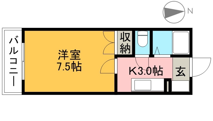 ドミール葛島 203号室 間取り