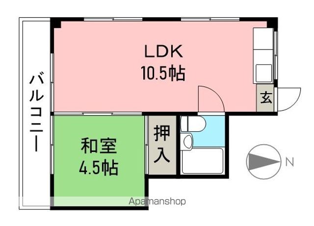 シャトーＫｏｃｈｉ　Ⅰ 2階西号室 間取り