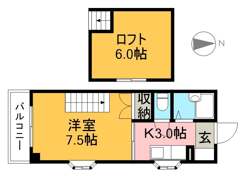 ドミール葛島 401号室 間取り