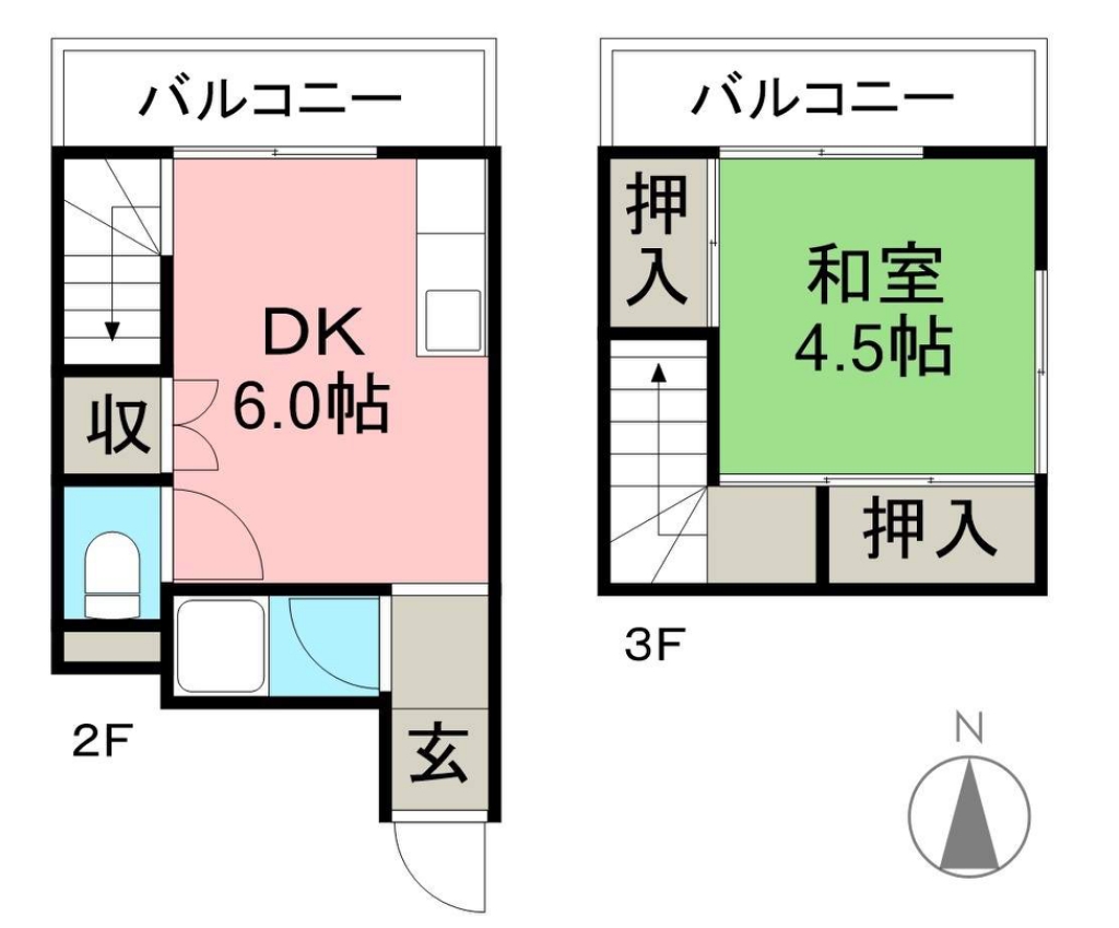 宝永町マンション 202号室 間取り