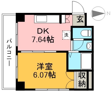 コーポハリマヤⅠ 602号室 間取り