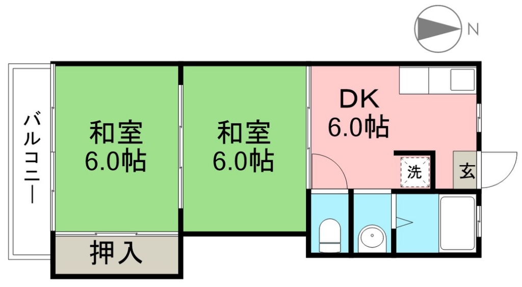 東山コーポ 203号室 間取り