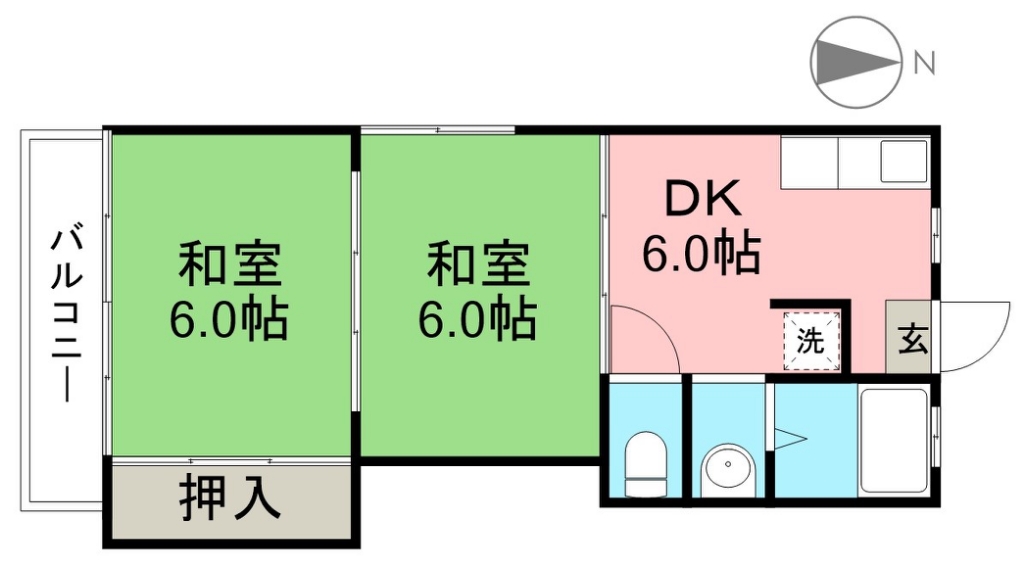 東山コーポ 201号室 間取り