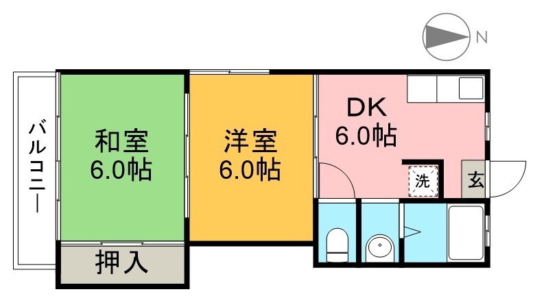 東山コーポ 201号室 間取り