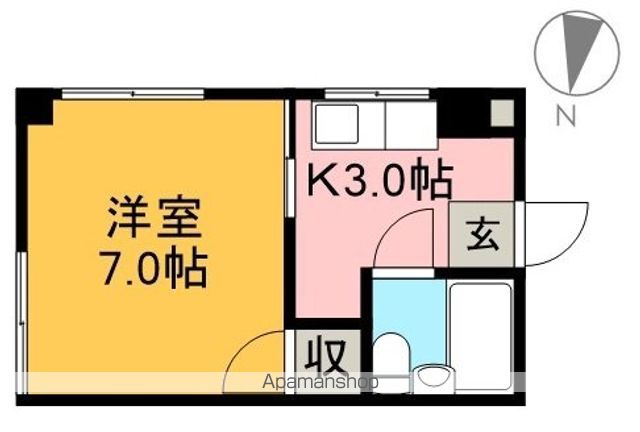 丸三ハウス 1D号室 間取り