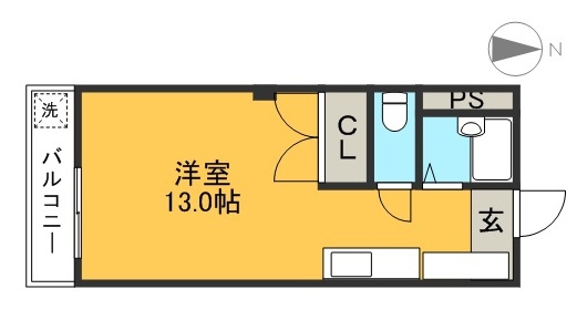 サンシャトー城山 302号室 間取り