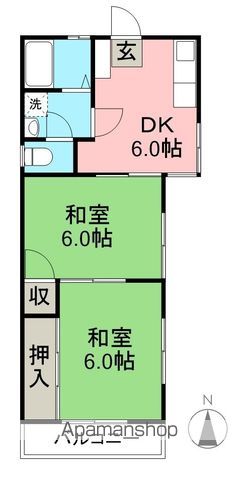 青陽荘 201号室 間取り