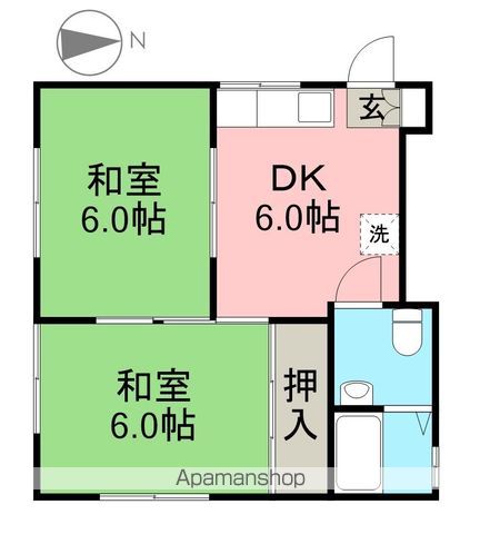 青陽荘 102号室 間取り
