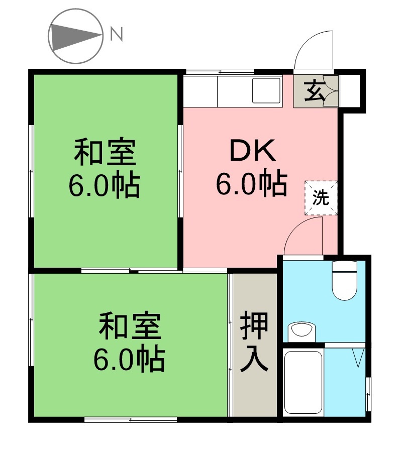 青洋荘 102号室 間取り