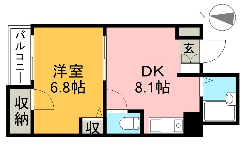 シティガーデン上町 303号室 間取り