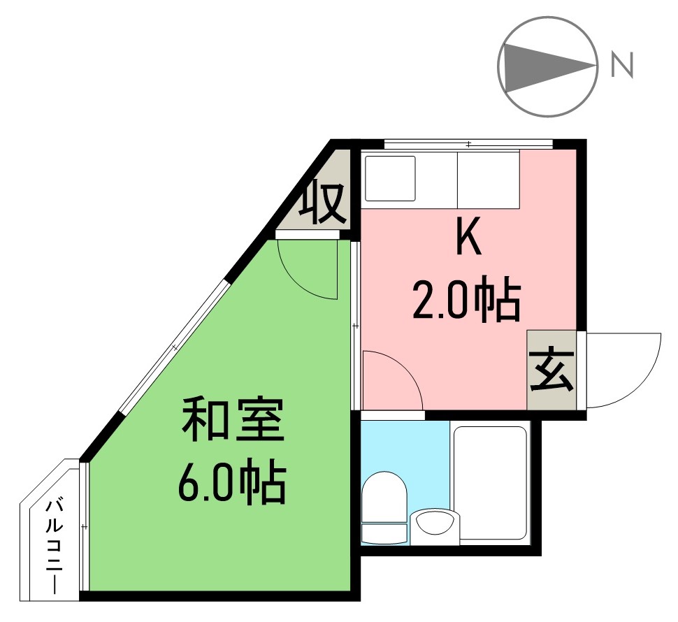 コーポルイ 502号室 間取り