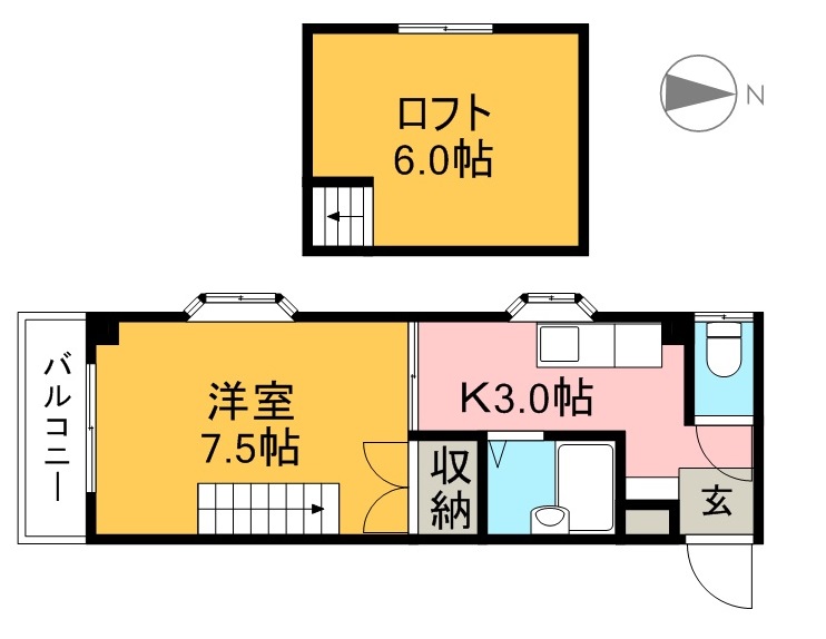 ドミール葛島 405号室 間取り