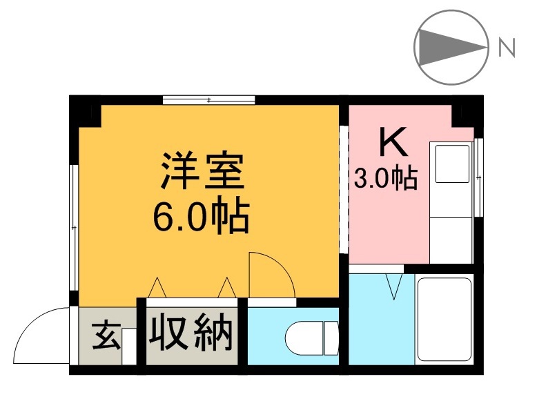 ひまわりハイツ 106号室 間取り