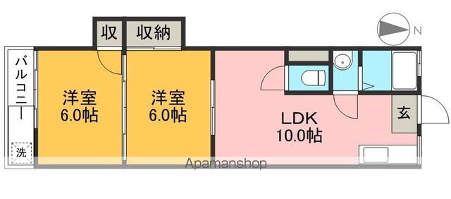 山崎マンション 202号室 間取り