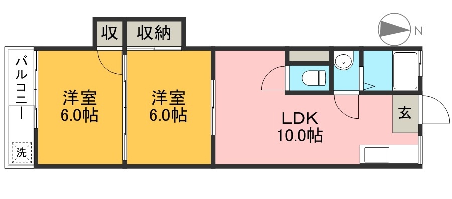 山崎マンション 202号室 間取り