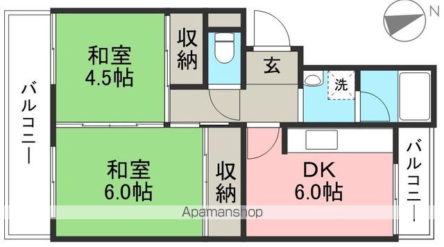 市川マンションⅠ 18号室 間取り