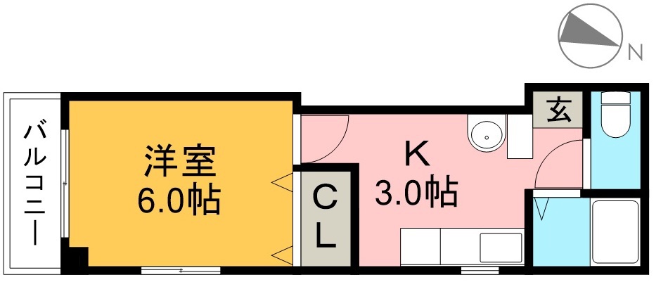 オレンジハイツ 202号室 間取り