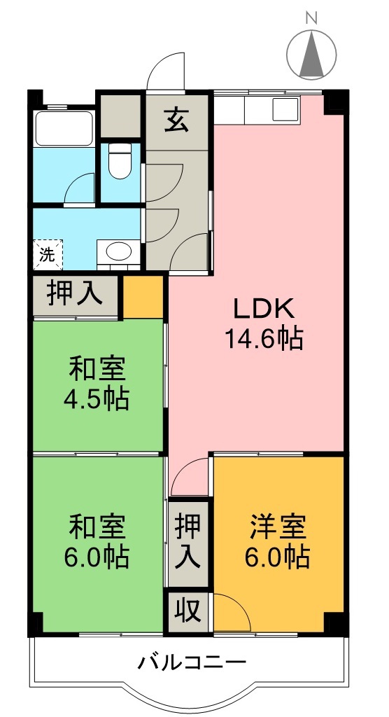 鹿児ハイツ 間取り図