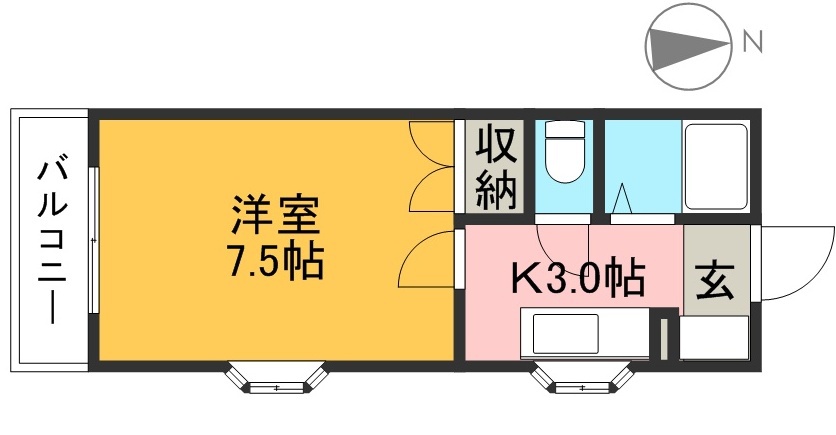 ドミール葛島 301号室 間取り