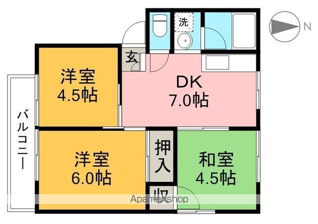 ＭＫ　ハイツ　Ａ棟 1号室 間取り