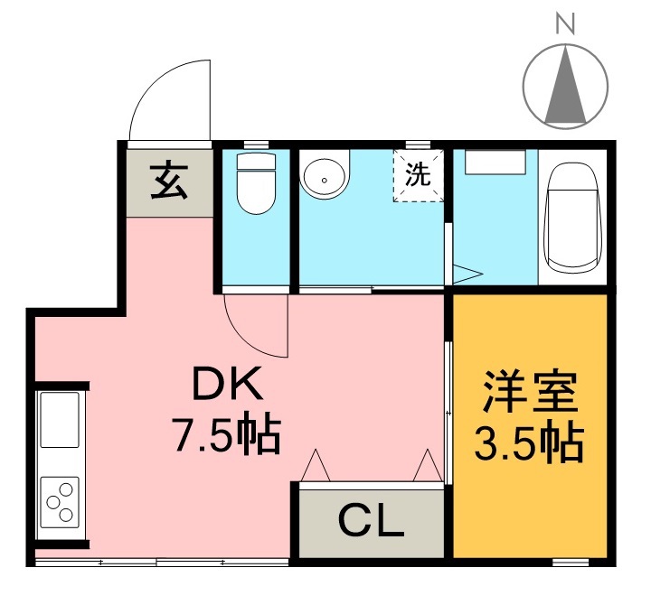 カーサブライト西秦泉寺 202号室 間取り