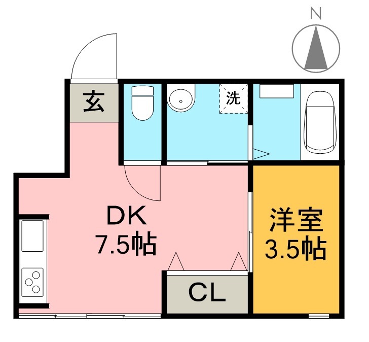 カーサブライト西秦泉寺 102号室 間取り