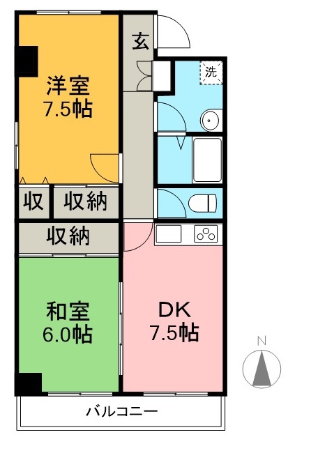 カサセレーナ万々 303号室 間取り