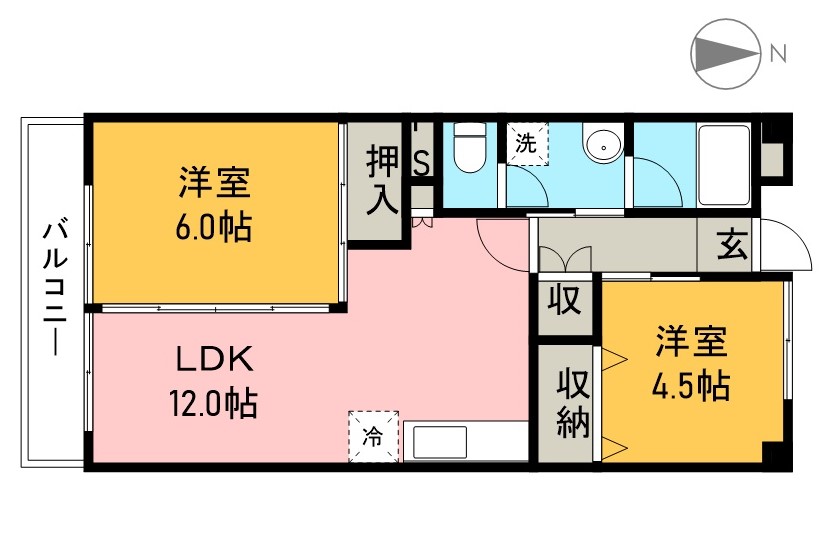 コーポマルベリ北新田 303号室 間取り