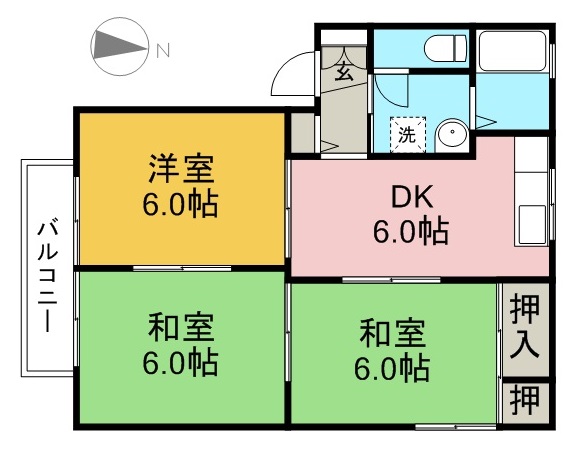 ウェルフェア中屋敷 102号室 間取り