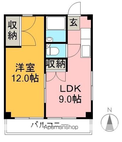 コーポＭＩＫＩ　Ⅰ南棟 401号室 間取り