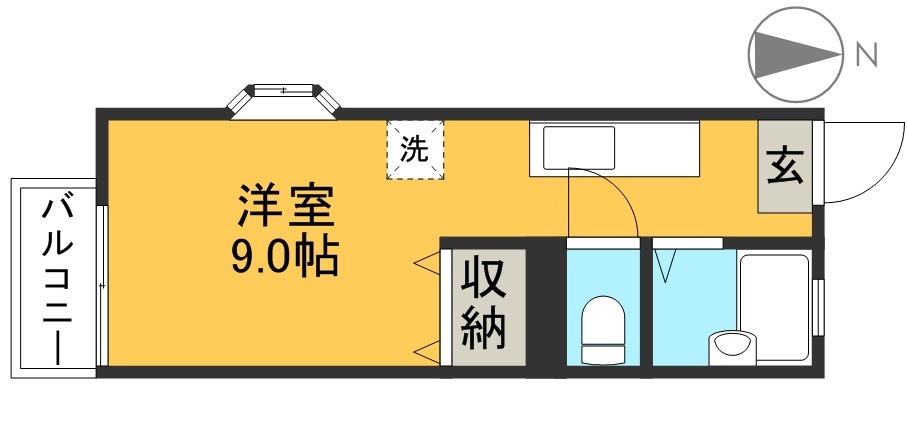 デイライト弥生Ⅰ 206号室 間取り