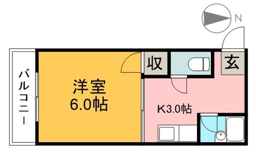 大西コーポⅡ 301号室 間取り