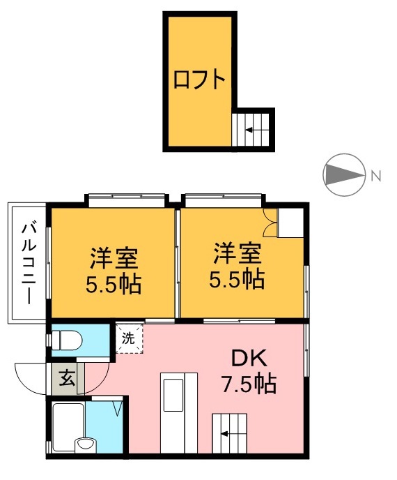 エトワール山本 205号室 間取り