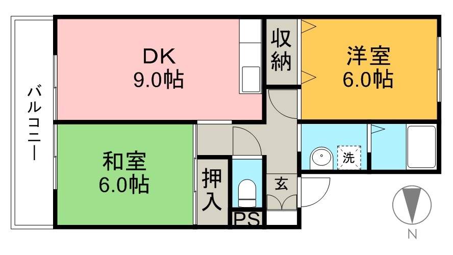 セジュールアジロ　Ｂ棟 202号室 間取り