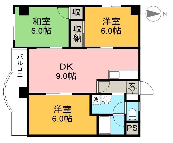 島谷グランドハイツ 4-1号室 間取り