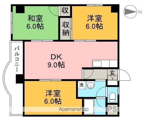 島谷グランドハイツ 4-1号室 間取り