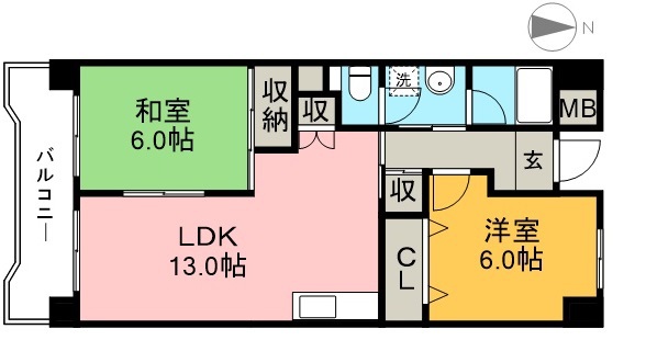 塩田町マンション 202号室 間取り