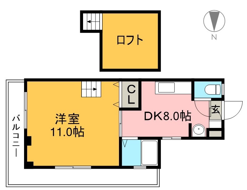 メゾンレーヴ潮江 401号室 間取り